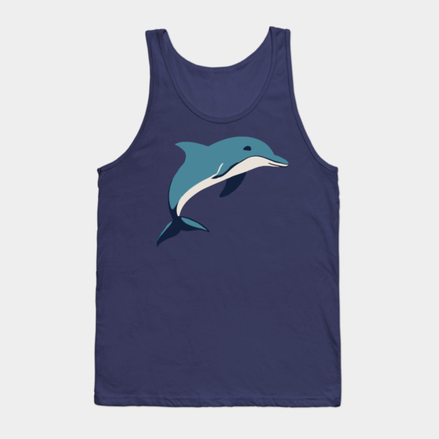 Minimalist Dolphin – Ocean Lover & Beach Gift Tank Top by DonWillisJrArt
