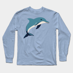 Minimalist Dolphin – Ocean Lover & Beach Gift Long Sleeve T-Shirt