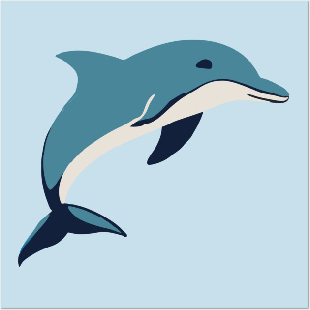 Minimalist Dolphin – Ocean Lover & Beach Gift Wall Art by DonWillisJrArt