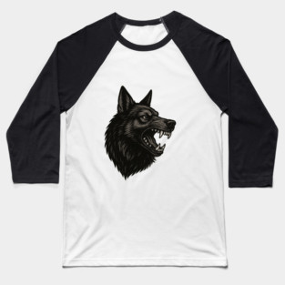 Growling wolf Baseball T-Shirt