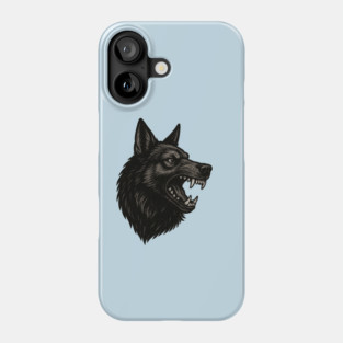 Growling wolf Phone Case