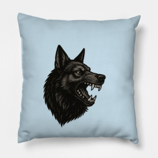 Growling wolf Pillow