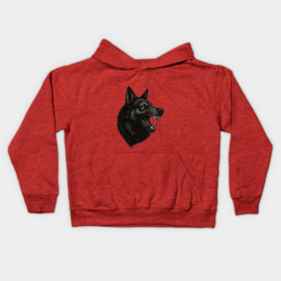 Growling wolf Kids Hoodie