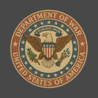 Vintage Patriotic Emblem – United States Department of War Seal (Distressed Style)