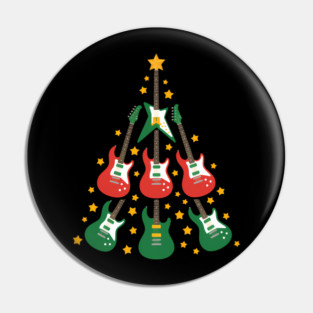 Cool Guitar Christmas Tree Guitar Lovers Christmas Tree Pin