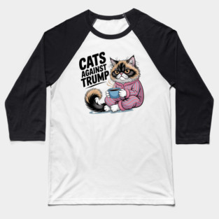 Cats-Against-Trump Baseball T-Shirt