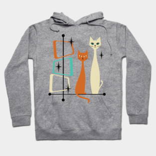 Retro Mid-Century Modern Cats 50s 60s Style Hoodie