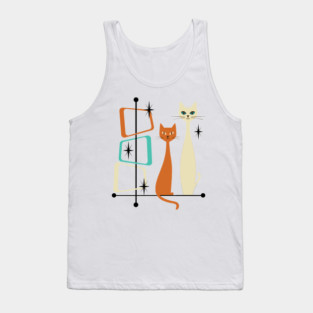 Retro Mid-Century Modern Cats 50s 60s Style Tank Top