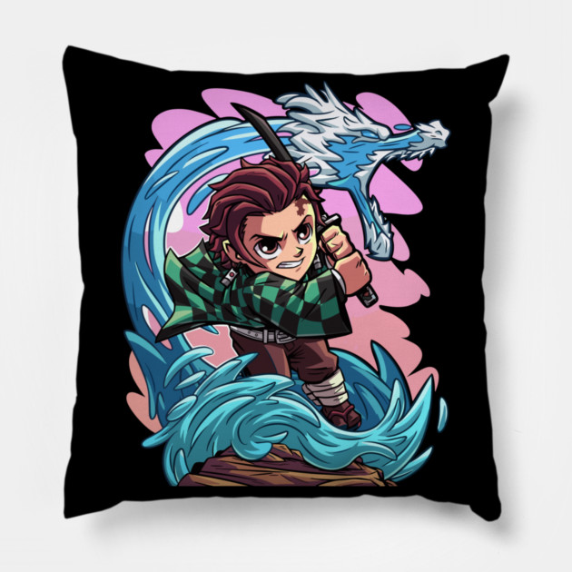 Chibi Tanjiro Water Style - Demon Slayer Pillow by Otaku Vibes