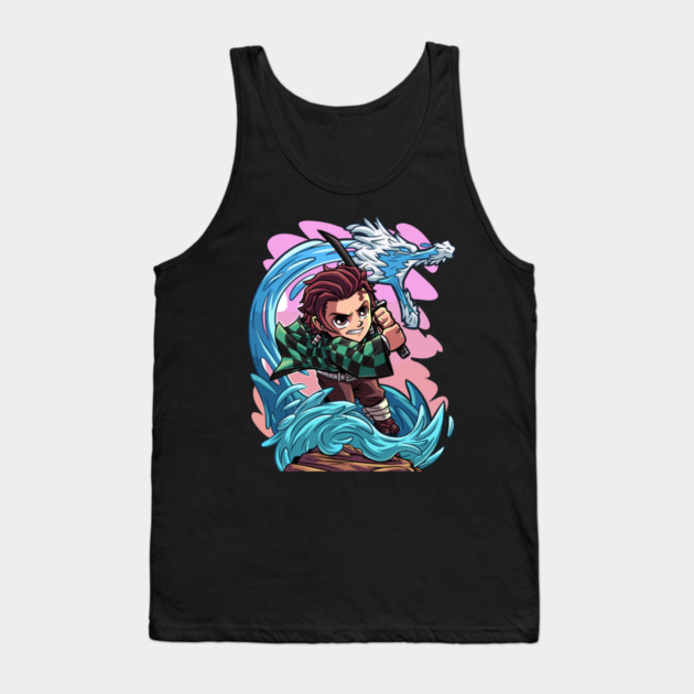 Chibi Tanjiro Water Style - Demon Slayer Tank Top by Otaku Vibes