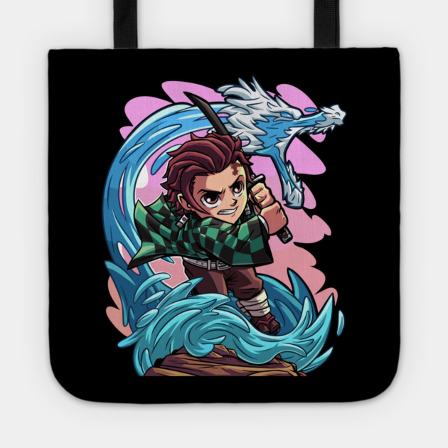 Chibi Tanjiro Water Style - Demon Slayer Tote by Otaku Vibes
