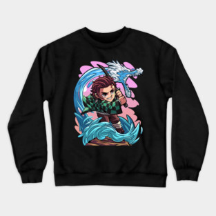 Chibi Tanjiro Water Style - Demon Slayer Crewneck Sweatshirt