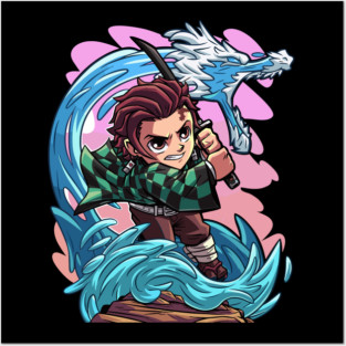 Chibi Tanjiro Water Style - Demon Slayer Posters and Art