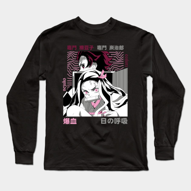 Demon Slayer Tanjiro And Nezuko Art Long Sleeve T-Shirt by Otaku Vibes