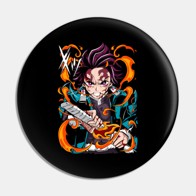 Demon Slayer Tanjiro Kamado Breathing Stance Pin by Otaku Vibes