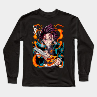 Demon Slayer Tanjiro Kamado Breathing Stance Long Sleeve T-Shirt