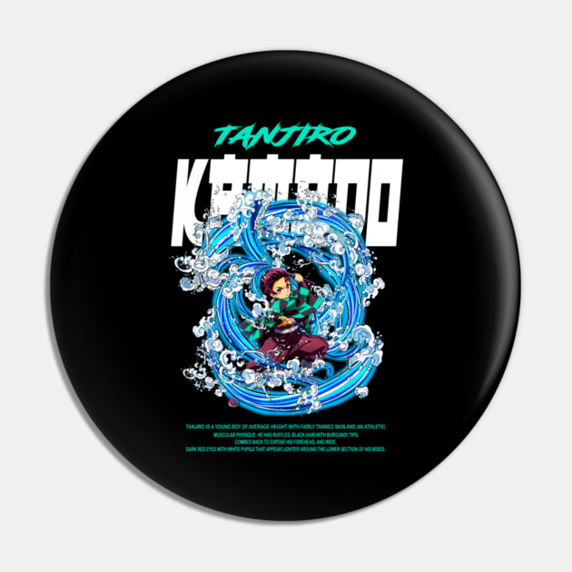 Demon Slayer Tanjiro Kamado Water Breathing Pin by Otaku Vibes
