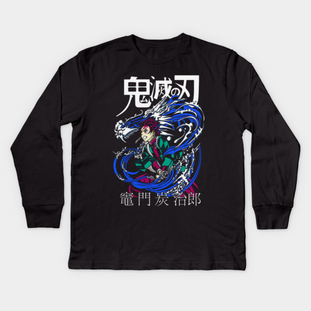 Tanjiro Kamado Water Breathing - Demon Slayer Kids Long Sleeve T-Shirt by Otaku Vibes