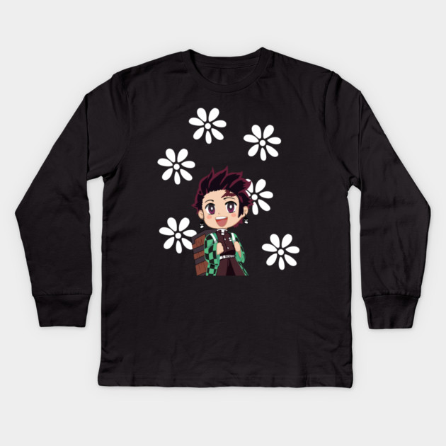 Cute Tanjiro Kamado - Demon Slayer Kids Long Sleeve T-Shirt by Otaku Vibes