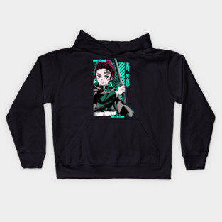 Demon Slayer Tanjiro Classic Style Pose Kids Hoodie