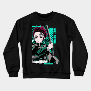 Demon Slayer Tanjiro Classic Style Pose Crewneck Sweatshirt