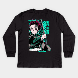 Demon Slayer Tanjiro Classic Style Pose Kids Long Sleeve T-Shirt