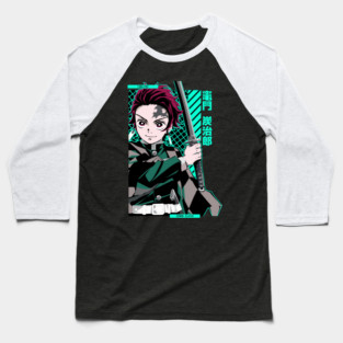 Demon Slayer Tanjiro Classic Style Pose Baseball T-Shirt