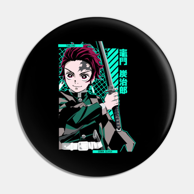 Demon Slayer Tanjiro Classic Style Pose Pin by Otaku Vibes