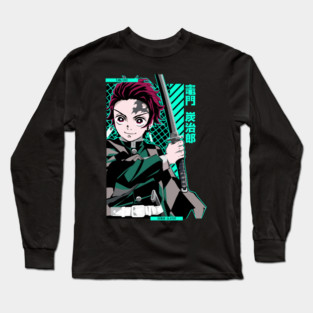 Demon Slayer Tanjiro Classic Style Pose Long Sleeve T-Shirt