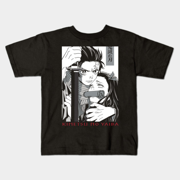Tanjiro and Nezuko Art - Demon Slayer Kids T-Shirt by Otaku Vibes