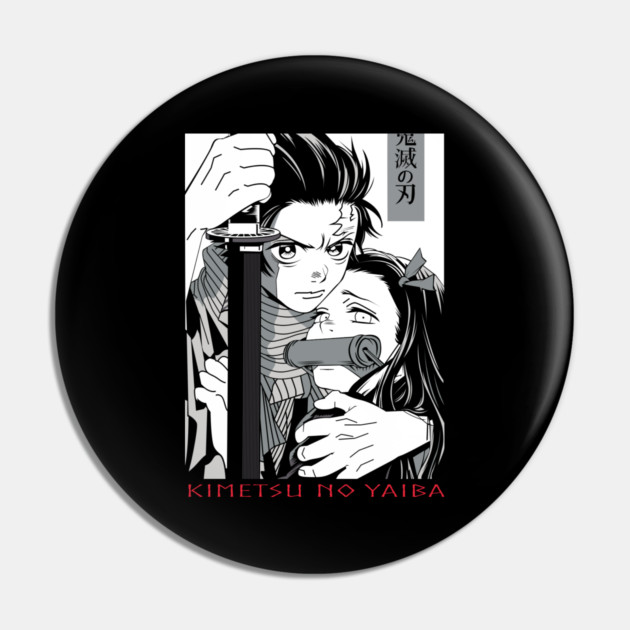 Tanjiro and Nezuko Art - Demon Slayer Pin by Otaku Vibes