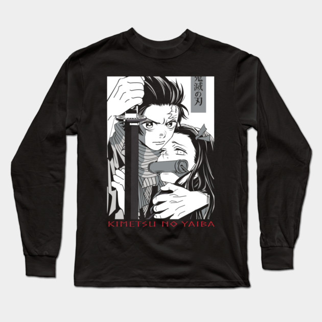 Tanjiro and Nezuko Art - Demon Slayer Long Sleeve T-Shirt by Otaku Vibes