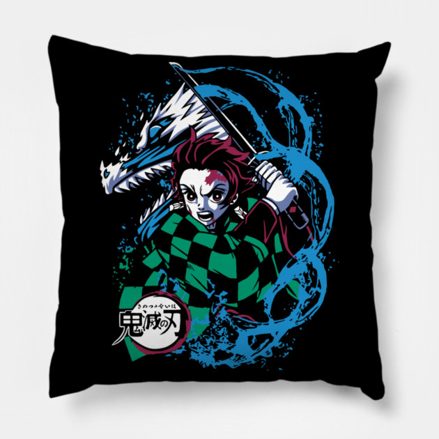 Tanjiro Kamado Water Breathing - Kimetsu no Yaiba Pillow by Otaku Vibes