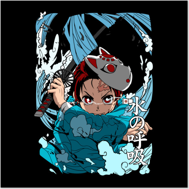 Tanjiro Kamado water Breathing Style Wall Art by Otaku Vibes