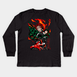 Demon Slayer Tanjiro Sun Breathing Form Kids Long Sleeve T-Shirt