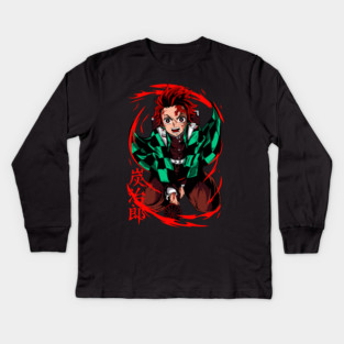 Tanjiro Sun Breathing Form - Demon Slayer Kids Long Sleeve T-Shirt