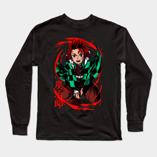 Tanjiro Sun Breathing Form - Demon Slayer Long Sleeve T-Shirt by Otaku Vibes