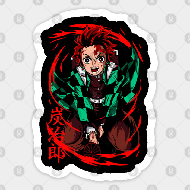 Tanjiro Sun Breathing Form - Demon Slayer Sticker by Otaku Vibes