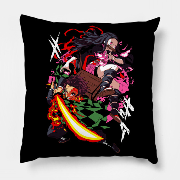 Tanjiro And Nezuko - Demon Slayer Pillow by Otaku Vibes