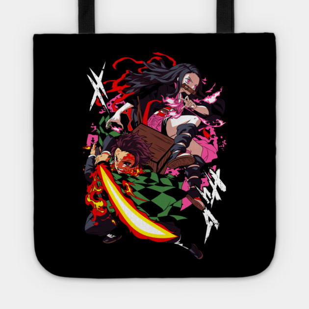 Tanjiro And Nezuko - Demon Slayer Tote by Otaku Vibes