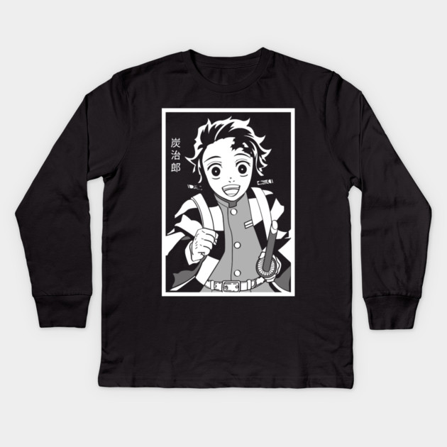 Happy Tanjiro - Demon Slayer Cool Desgn Kids Long Sleeve T-Shirt by Otaku Vibes