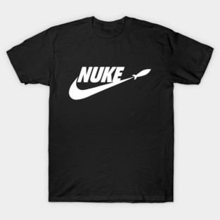Nuke – Nike Parody Logo Design with Missile T-Shirt