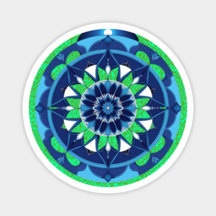 Sacred Flowers, Woven Stories – Green Hmong Tribal Pattern Magnet