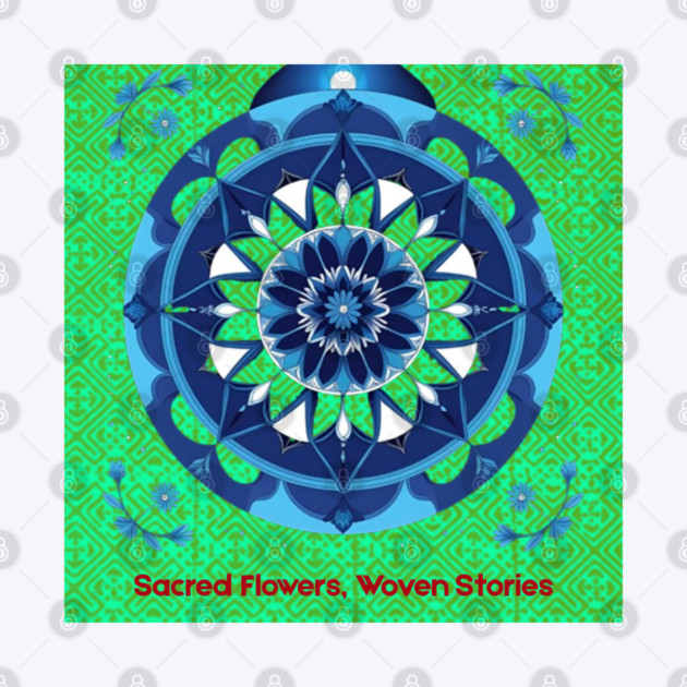 Sacred Flowers, Woven Stories – Green Hmong Tribal Pattern by Pimcolle
