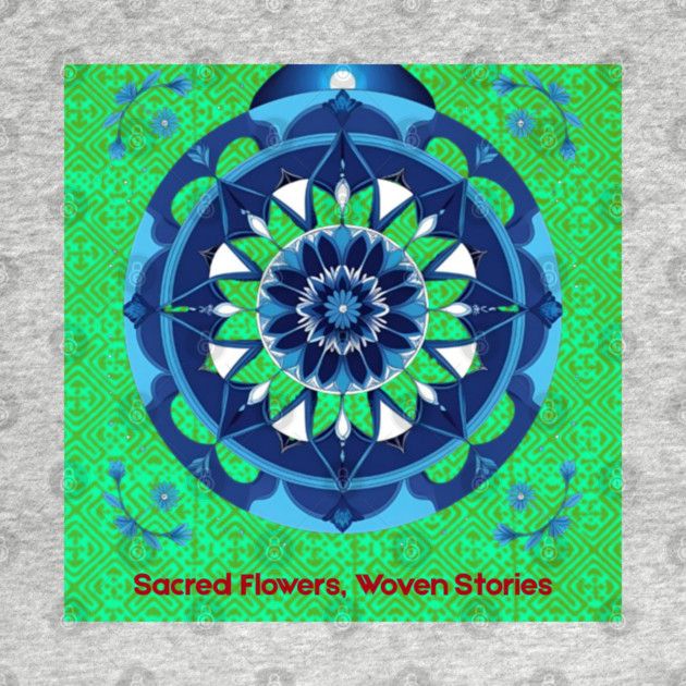 Sacred Flowers, Woven Stories – Green Hmong Tribal Pattern by Pimcolle