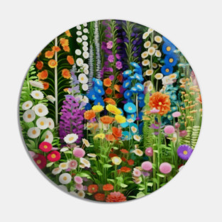 Klimt Colorful Flower Garden Pin