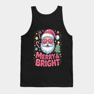 Santa Christmas Merry and Bright Merry Christmas Tank Top