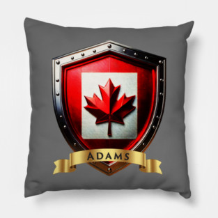 Adams Family Canada Shield, Maple Leaf Pride Crest Pillow