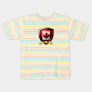 Adams Family Canada Shield, Maple Leaf Pride Crest Kids T-Shirt
