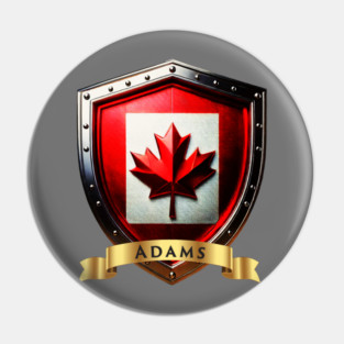 Adams Family Canada Shield, Maple Leaf Pride Crest Pin